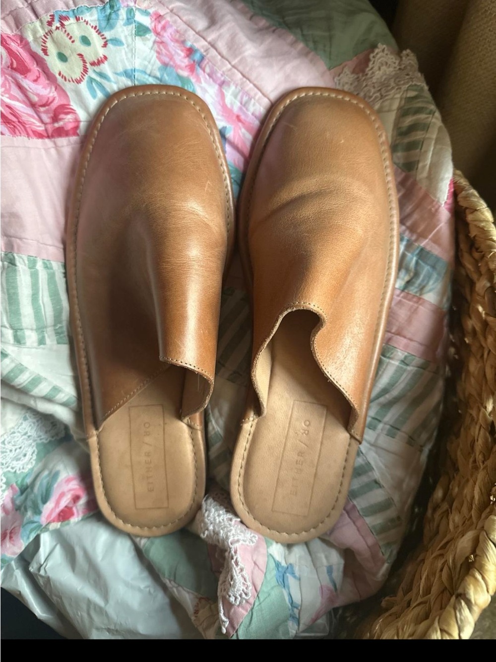 Either/Or Leather Slides